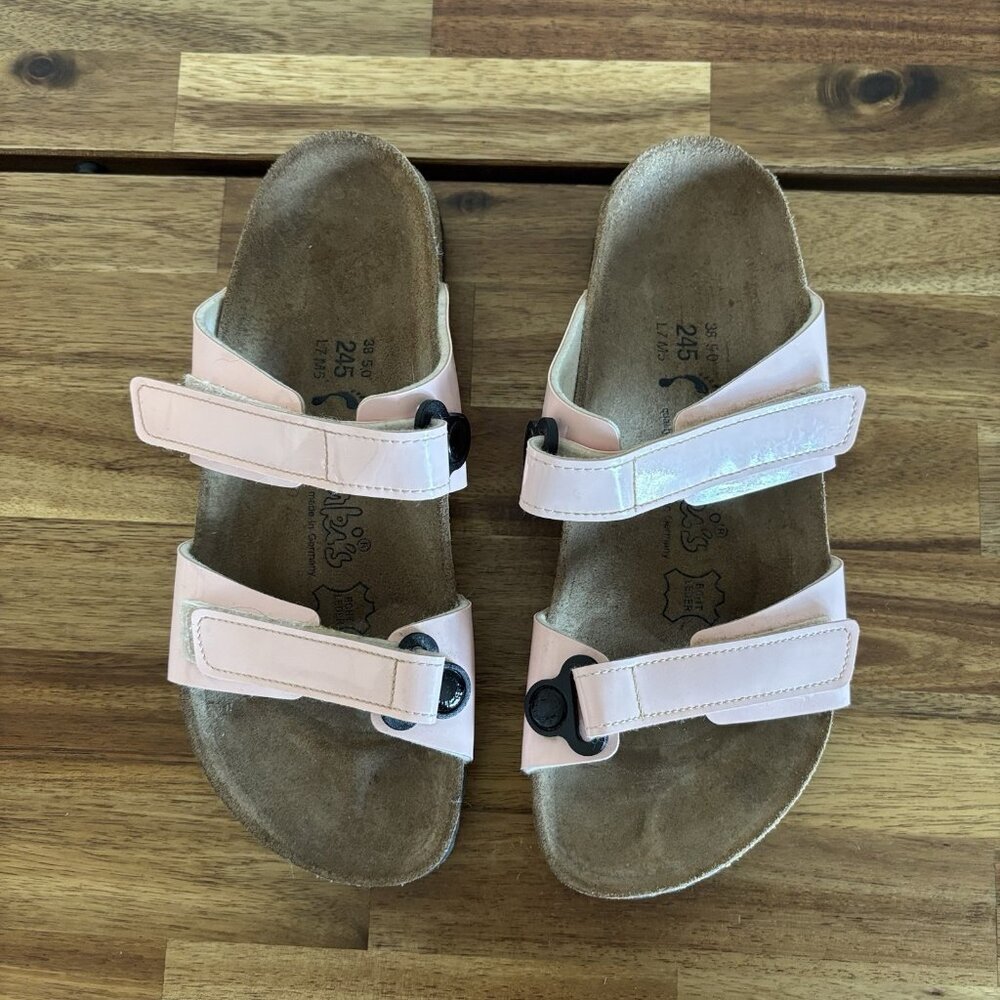 Birki's By Birkenstock Soft Pink Patent Leather Sandals Women’s 7‎ Double Strap
